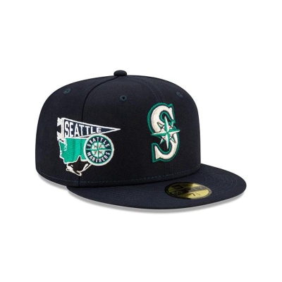 Sapca New Era Seattle Mariners MLB City Patch 59FIFTY Fitted - Albastri